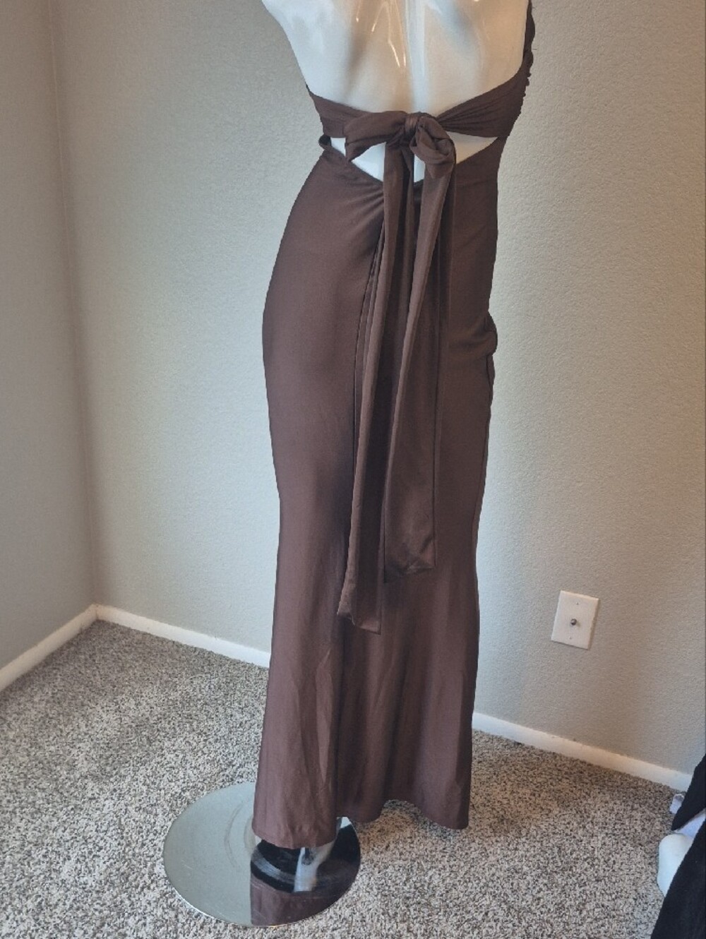 Windsor Strapless Chocolate Brown Maxi Dress - Picture 2 of 3